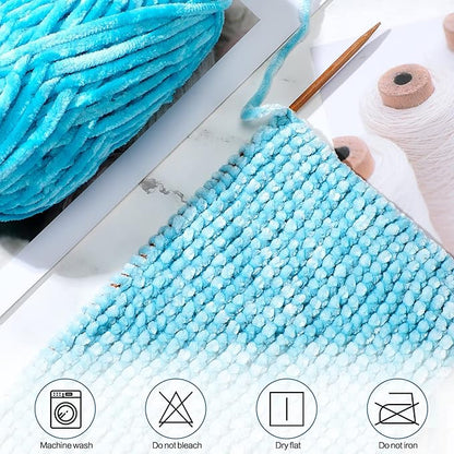 Xinnun 12 Skeins 1116 Yards Chenille Velvet Soft Thick Plush Yarn Bulk for Crocheting Knitting Baby Blanket DIY Weaving Craft, 6mm, 3.5 Oz/Skein(Multi Colors)