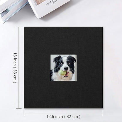 Vienrose Large Photo Album Self Adhesive for 4x6 8x10 10x12 Pictures Linen Scrapbook Album DIY 40 Blank Pages with A Metallic Pen