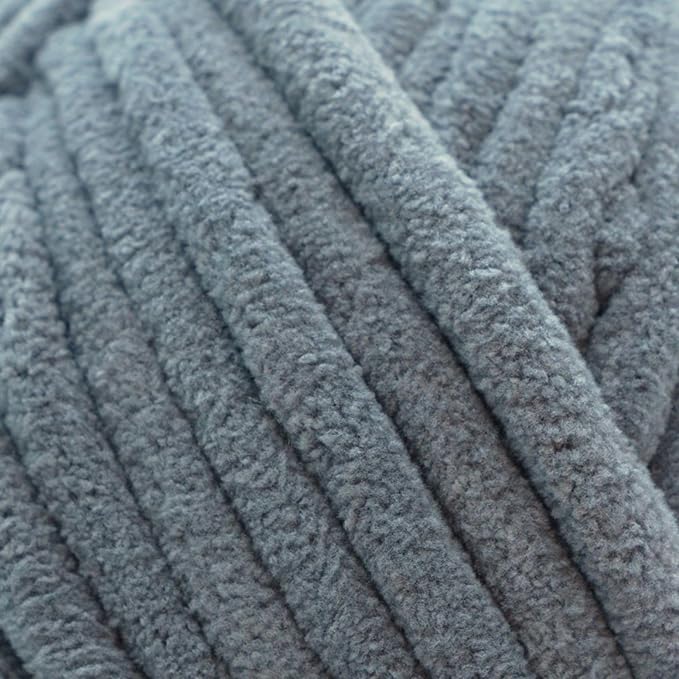 Okey Dokeys 300g Jumbo Velvet Chenille Yarn 7 Jumbo – Plush, No-Fray, Durable Plushies, Posh Soft Crochet Projects Beginner Friendly (130 yds) (Stormy Skies (109), 1 Pack (17.90/Skein))