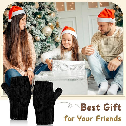 GliCraft Knitting Kit for Beginners Learn to Knit Kit for Adults Gloves Starter Bundle with Step-by-Step Instructions Includes Wool Yarn, Needles & Accessories(Black)