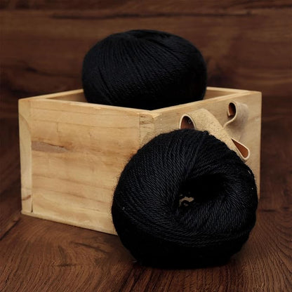 Black Heritage - 100% Baby Alpaca Yarn Wool Set of 2 Skeins (100 Grams) DK Weight Made in Peru Natural Undyed Color Heavenly Soft Perfect for Knitting and Crocheting (Black Alpaca 2 Skeins DK)
