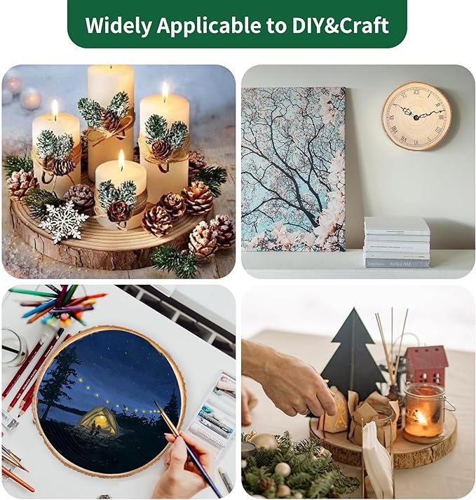 8 Pack 7-8 Inch Wood Slices for Centerpieces, Unfinished Wood Centerpieces for Tables,Wooden Discs with Tree Bark Round Wood Circle Sign Crafts for Wedding, DIY Project, Decorations