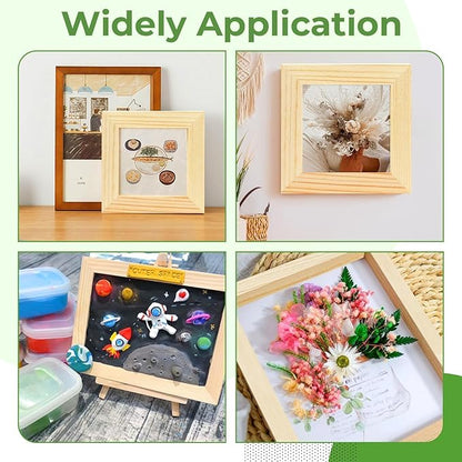 FSWCCK 10 Pack 4 x 4 inch Wood Panel Boards, Unfinished Wood Canvas Panels for Crafts, Painting Canvas, DIY Art Projects, Pouring, Arts Use with Oils, Acrylics