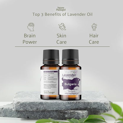 Nature Packaged Lavender Oil - Bulgarian Essential Oils - Lavender Diffuser - Pure Therapeutic Grade (22lbs)