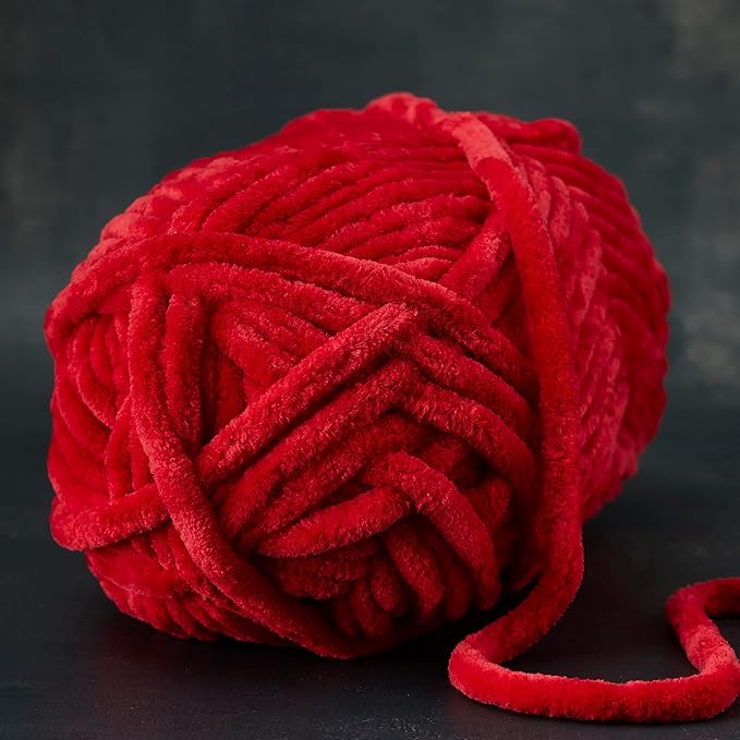 Loops & Threads Sweet Snuggles Yarn - Yarn for Knitting, Crochet, Weaving, and Arts & Crafts - Red, Polyester, 8.8 oz