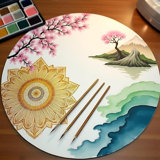 3Pcs Brown Chinese Art Painting Brush Set,Chinese Art Painting Brushes Weasel Hair Hookline Pen Art Drawing Brush Needs Watercolor Supplies S/M/L