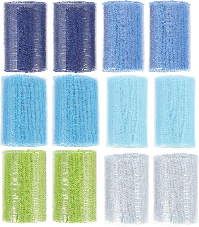 FRCOLOR 12Pcs Precut Latch Hook Yarn for DIY Rug Making Soft Acrylic Yarn Bundles for Sewing Knitting Craft for Blankets and Carpets Decoration