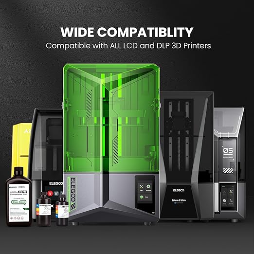 ELEGOO ABS-Like Resin 3.0 Pro, Higher Scratch-Resistance 3D Printing Photopolymer Resin, 405nm UV Resin for MSLA/DLP/LCD Printers Fast Curing High Precision Non-Brittle, Clear Green 2000g