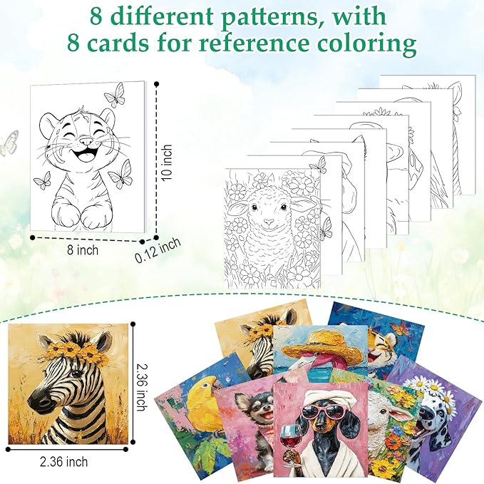 Cholemy 36 Pcs Valentine Paint and Sip Kit for Adults 8''x10'' Pre Drawn Canvas for Painting DIY Afro Acrylic Painting Kit Wood Easel Brushes Date Night Bulk for Party Gifts(Flower Animals A)