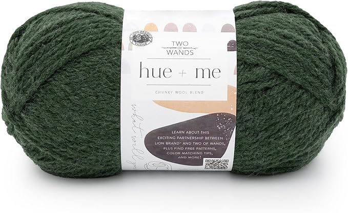 Lion Brand Yarn, Hue + Me Chunky Yarn for Crocheting, Knitting, and Crafts, Night Forest, 1 Pack