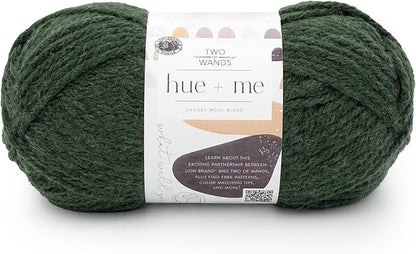 Lion Brand Yarn, Hue + Me Chunky Yarn for Crocheting, Knitting, and Crafts, Night Forest, 1 Pack