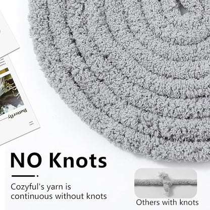 Chunky Yarn for Hand Knitting - #10 Chunky Chenille Yarn, Jumbo Big Thick Chunky Yarns for Crocheting, Super Bulky Chunky Knit Blanket Yarns, 8 Skein (25 yds 8 oz Each Skein), Light Grey