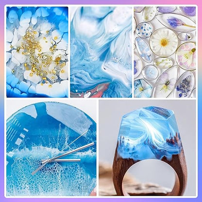 Pnente Artist-Grade Epoxy Resin – Self-Leveling, Zero Bubbles & 5-Year UV Guard for River Tables, Jewelry, Resin Art – Beginner-Friendly 1:1 Mix, Non-Toxic & Non-Yellowing (16oz)