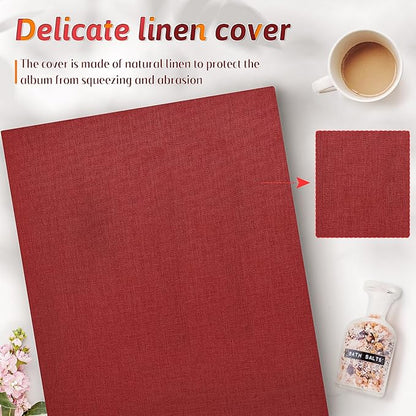 Popotop Photo Album 4x6 1000 Pockets for Wedding Gifts,Linen Hardcover Picture Albums for Family Anniversary Baby Vacation Pictures
