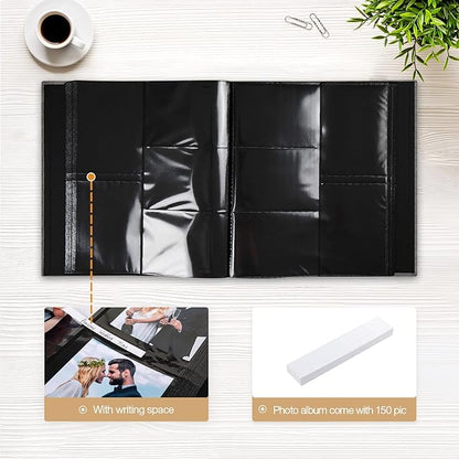 potricher Photo Album 4x6 600 Photos Linen Cover Large Capacity Picture Albums for Family Wedding Anniversary Baby Vacation (Red)