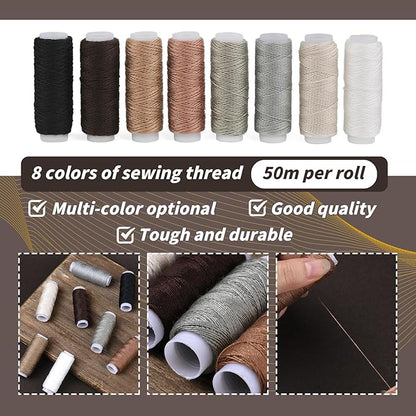 BAGERLA Upholstery Repair Sewing Kit Heavy Duty Sewing Kit with Awl Tools, Seam Ripper, Hand Stitching Needles, Upholstery Thread, Leather Craft Tool for Shoes Sofa Tent Carpet Craft DIY