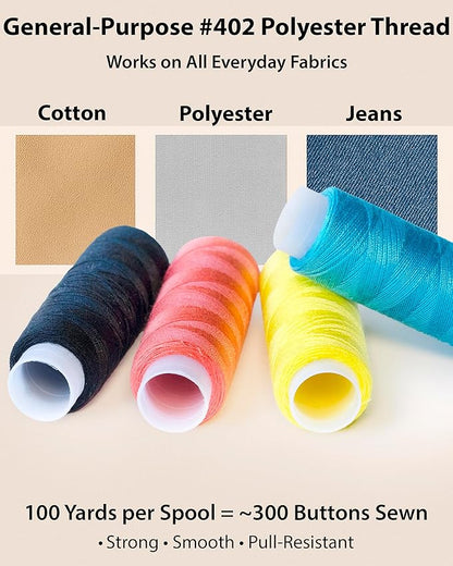 Vellostar Sewing Kit for Adults & Beginners - A Portable Hand Needle and Thread Kit with Premium Sewing Supplies and Accessories for Emergency Clothing Repairs, Travel, and Home Mending