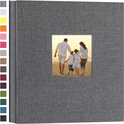 potricher Linen Hardcover Photo Album 4x6 1000 Photos Large Capacity for Family Wedding Anniversary Baby Vacation (Gray, 1000 Pockets)