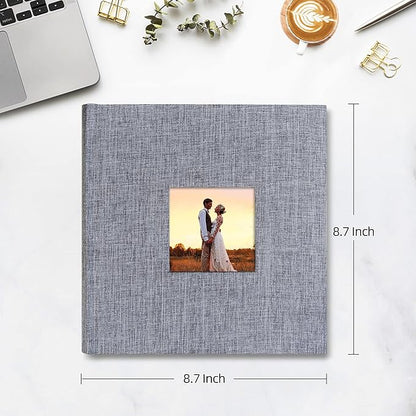 Mublalbum Photo Album 4x6 200 Photos Linen Cover with Memo Areas Photobook Pictures Book for Wedding Family Baby and Vacation (Gray)