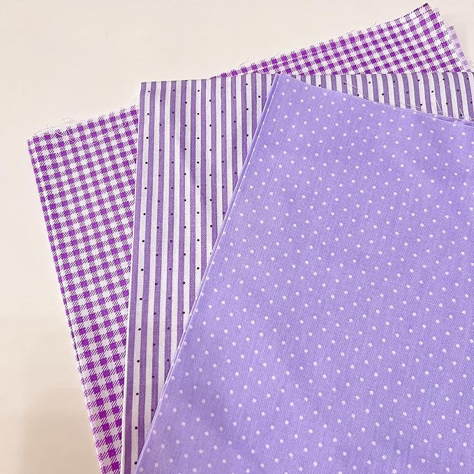 7Pcs 20" x 20" Cotton Fabric DIY Making Supplies Quilting Patchwork Fabric Fat Quarter Bundles DIY for Quilting Cotton Patchwork Cushions (Purple, 20" x 20")