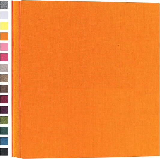 potricher Photo Album for 4x6 600 Photos Linen Cover Extra Large Capacity Picture Book for Family Wedding Anniversary and Baby (Orange)