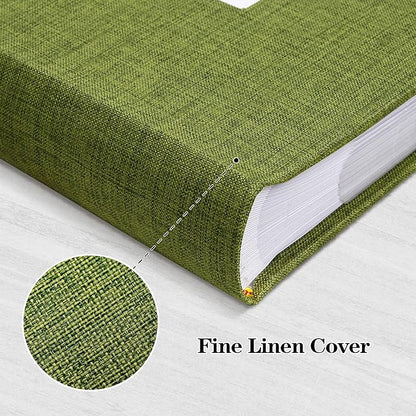 Mublalbum Photo Album 4x6 300 Photos Linen Cover with Memo Areas Photobook Pictures Book for Wedding Family Baby and Vacation (Green)