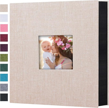 Mublalbum Photo Album 4x6 600 Photos Linen Cover Large Picture Book Holds Horizontal and Vertical Pockets for Wedding Family Anniversary and Baby (Beige)