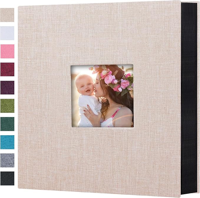 Mublalbum Photo Album 4x6 1000 Photos Linen Cover Large Picture Book Holds Horizontal and Vertical Pockets for Wedding Family Anniversary and Baby (Beige)