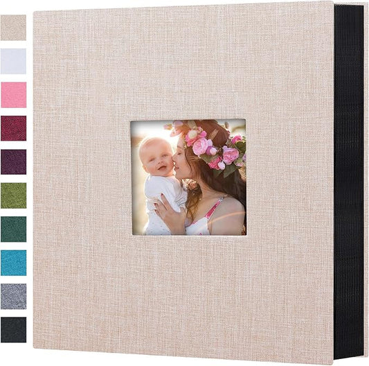Mublalbum Photo Album 4x6 1000 Photos Linen Cover Large Picture Book Holds Horizontal and Vertical Pockets for Wedding Family Anniversary and Baby (Beige)
