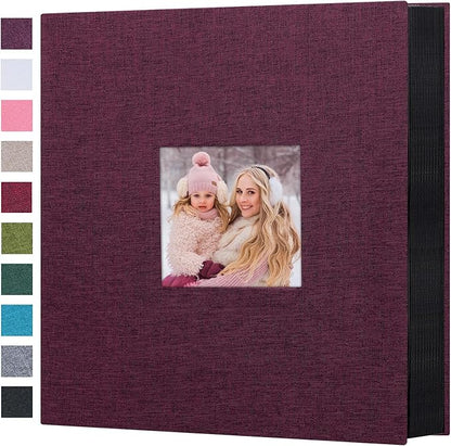 Mublalbum Photo Album 4x6 600 Photos Linen Cover Large Picture Book Holds Horizontal and Vertical Pockets for Wedding Family Anniversary and Baby (Purple)