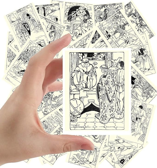 Large Stickers (24 pcs 2.5"x3.5") Court Jester Medieval Tales Vintage Book Engraving Illustration