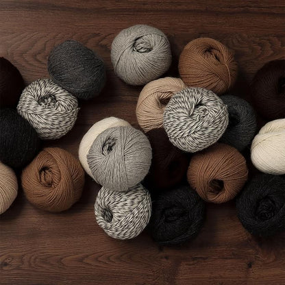 Origins - 100% Baby Alpaca Yarn Wool Set of 6 Skeins (300 Grams) DK Weight Made in Peru Natural Colors (Undyed) Heavenly Soft Perfect for Knitting and Crocheting (Silver Mist, Origins 6 Skeins DK)
