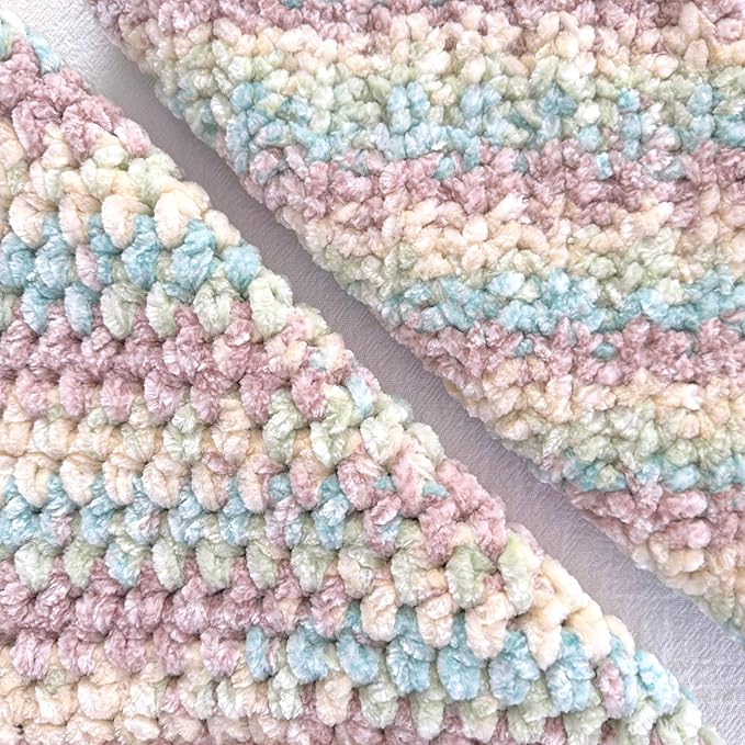 Chenillique XL Super Bulky Chenille Yarn – 100g Skein (88 Yards) + Safety Eyes + Free Plushie Pattern – Plush Polyester Yarn for Amigurumi, Crochet & Knitting - Beach Sand