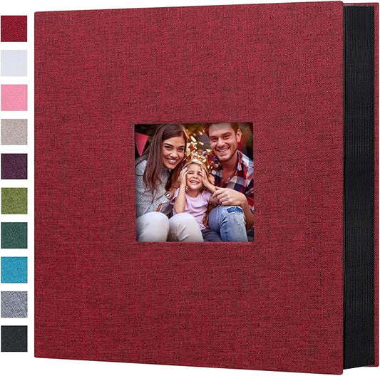 Mublalbum Photo Album 4x6 1000 Photos Linen Cover Large Picture Book Holds Horizontal and Vertical Pockets for Wedding Family Anniversary and Baby (Red)