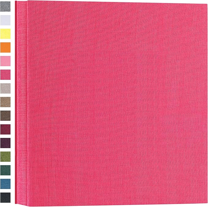 potricher Photo Album for 4x6 1000 Photos Linen Cover Extra Large Capacity Picture Book for Family Wedding Anniversary and Baby (Rose Red)