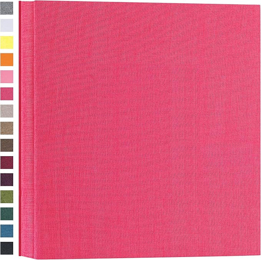 potricher Photo Album for 4x6 600 Photos Linen Cover Extra Large Capacity Picture Book for Family Wedding Anniversary and Baby (Rose Red)