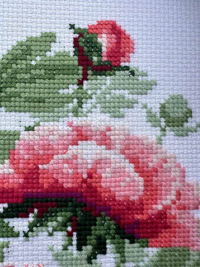RIOLIS - Tree Peony 1854, Floral Cross Stitch Kits 15,75" x15,75, Cross Stitch Kits for Beginners & Advanced, Crossstitching Kits Adult, Counted Stitching Kits, Flowers Embroidery Kit
