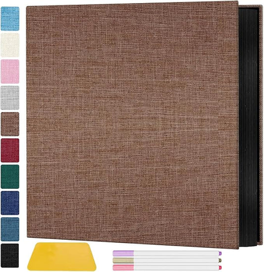 Zesthouse Photo Album Self Adhesive Pages, 60 Pages Magnetic Scrapbook Albums with Sticky Page, Photos Album Holds 8x10 & 5X7 & 4x6 & 6x8 & 3x5, Large Picture Book Ideal Gift for Family Wedding Baby