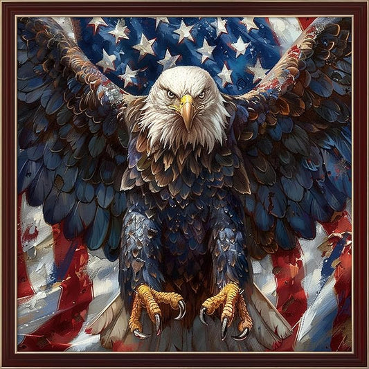 Leczany Cross Stitch Patterns Stamped Kit for Beginners | Embroidery Supplies DIY Craft Kit Needlepoint for Adults Starter | 11CT, 3 Strands | Eagle Spreads its Wings 19.7x19.7 inches