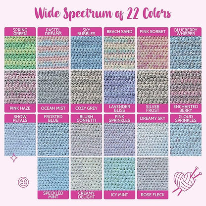 Chenillique Velvet Chenille Yarn for Crocheting, 4-Pack (856Yds / 400G), Free Patterns, Beginners Friendly - Soft Baby Yarn for Knitting Baby Blanket - #4 Medium Worsted Weight - Dreamy Sky