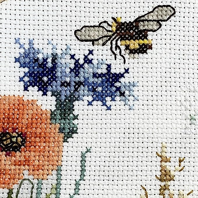 DUTCH STITCH BROTHERS - Wildflowers Counted Cross Stitch 6" Hoop and Pattern Included - Cross Stitching Kits for Adults Advanced and Beginners