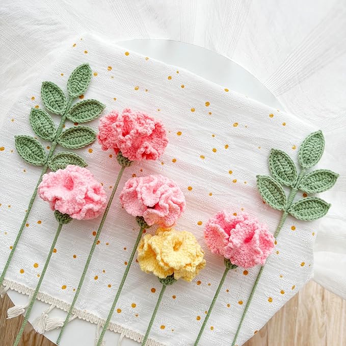 Lily's Lyric Flower Crochet Kit | Carnation & Ash Leaf | Step-by-Step Video Tutorial for Adults Teenagers | Craft Gift Idea DIY Home Decoration