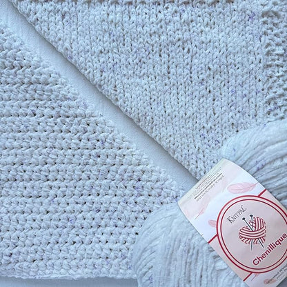 Chenillique Velvet Chenille Yarn for Crocheting, 4-Pack (856Yds / 400G), Free Patterns, Beginners Friendly - Soft Baby Yarn for Knitting Baby Blanket - #4 Medium Worsted Weight - Snow Patels