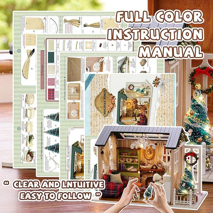 Kisoy Romantic and Cute Dollhouse Miniature DIY House Kit Creative Room Perfect DIY Gift for Friends,Lovers and Families (Sunny Holiday Time)
