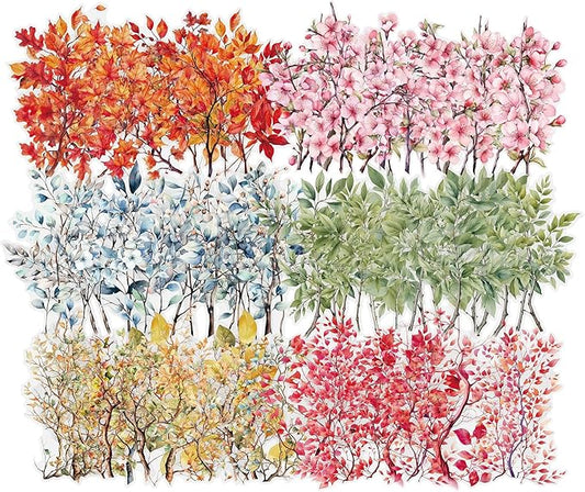 120 pcs Branches Stickers Set for Scrapbook Supplies, Leaf Scrapbook Stickers, Natural Leaf Sticker for Scrapbooking, Planner, Junk Journal, Bullet Journals