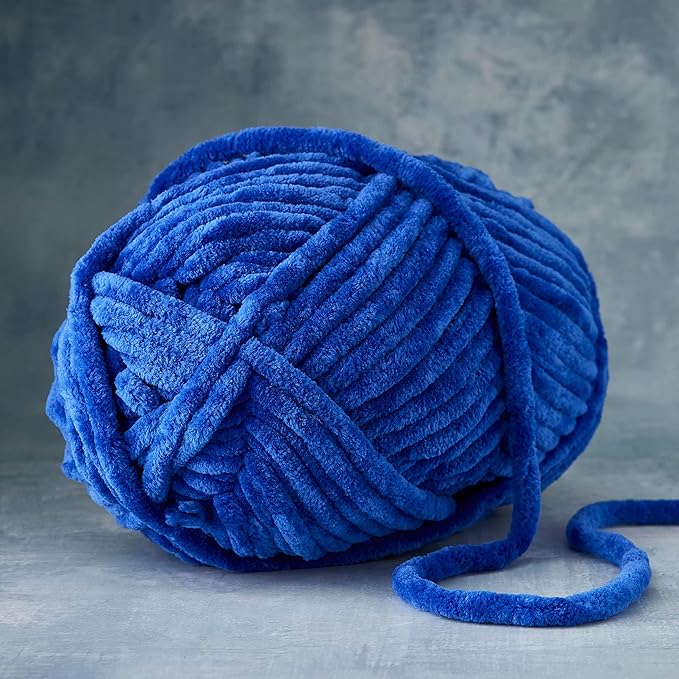 Loops & Threads Sweet Snuggles Yarn - Solid Yarn for Knitting, Crochet, Weaving, Arts & Crafts - Blue, Bulk 18 Pack