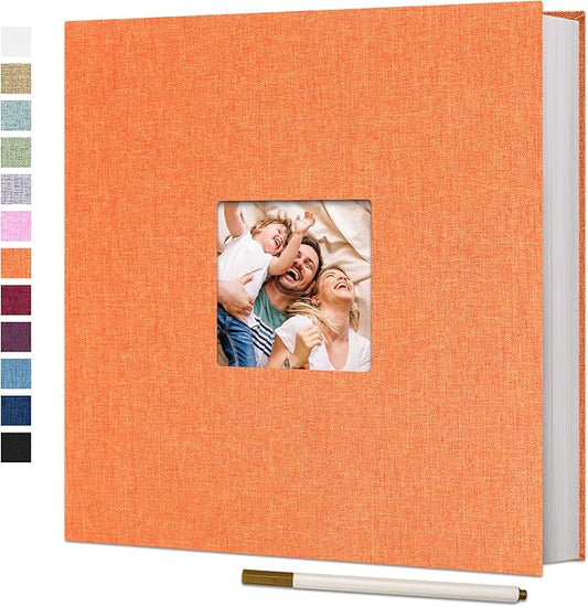 Vienrose Large Photo Album Self Adhesive for 4x6 8x10 10x12 Pictures Magnetic Scrapbook Album DIY 13" X 12.6" 60 Blank Pages with A Metallic Pen