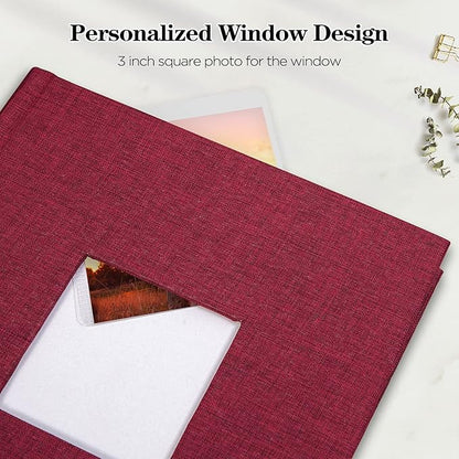 Mublalbum Photo Album 4x6 200 Photos Linen Cover with Memo Areas Photobook Pictures Book for Wedding Family Baby and Vacation (Red)