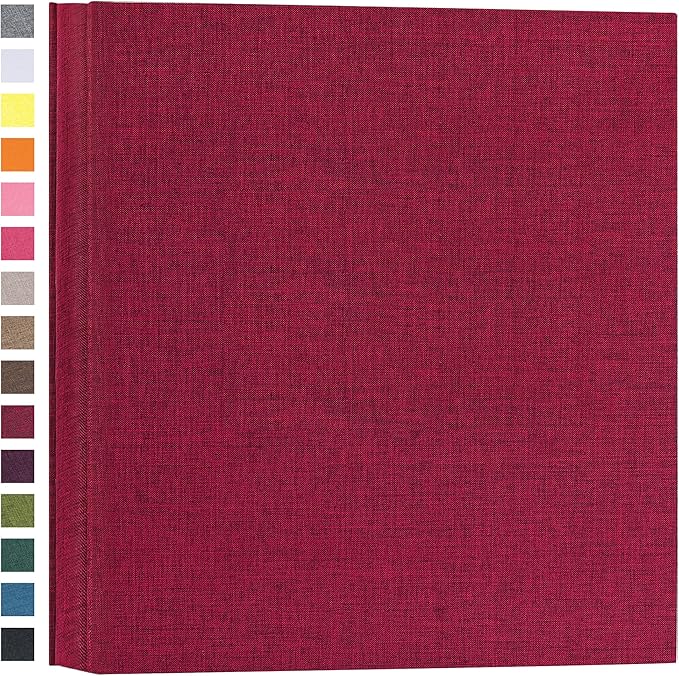 potricher Photo Album for 4x6 1000 Photos Linen Cover Extra Large Capacity Picture Book for Family Wedding Anniversary and Baby (Red)