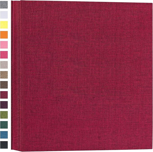 potricher Photo Album for 4x6 1000 Photos Linen Cover Extra Large Capacity Picture Book for Family Wedding Anniversary and Baby (Red)